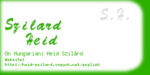 szilard heid business card